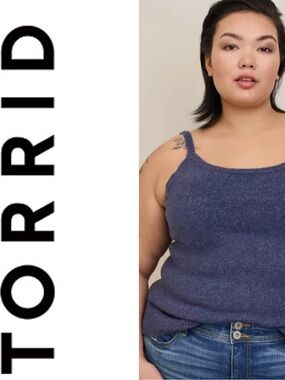TORRID Women’s Vegan Cashmere Cami Sweater Tank Top Crown Blue Size 00 Medium